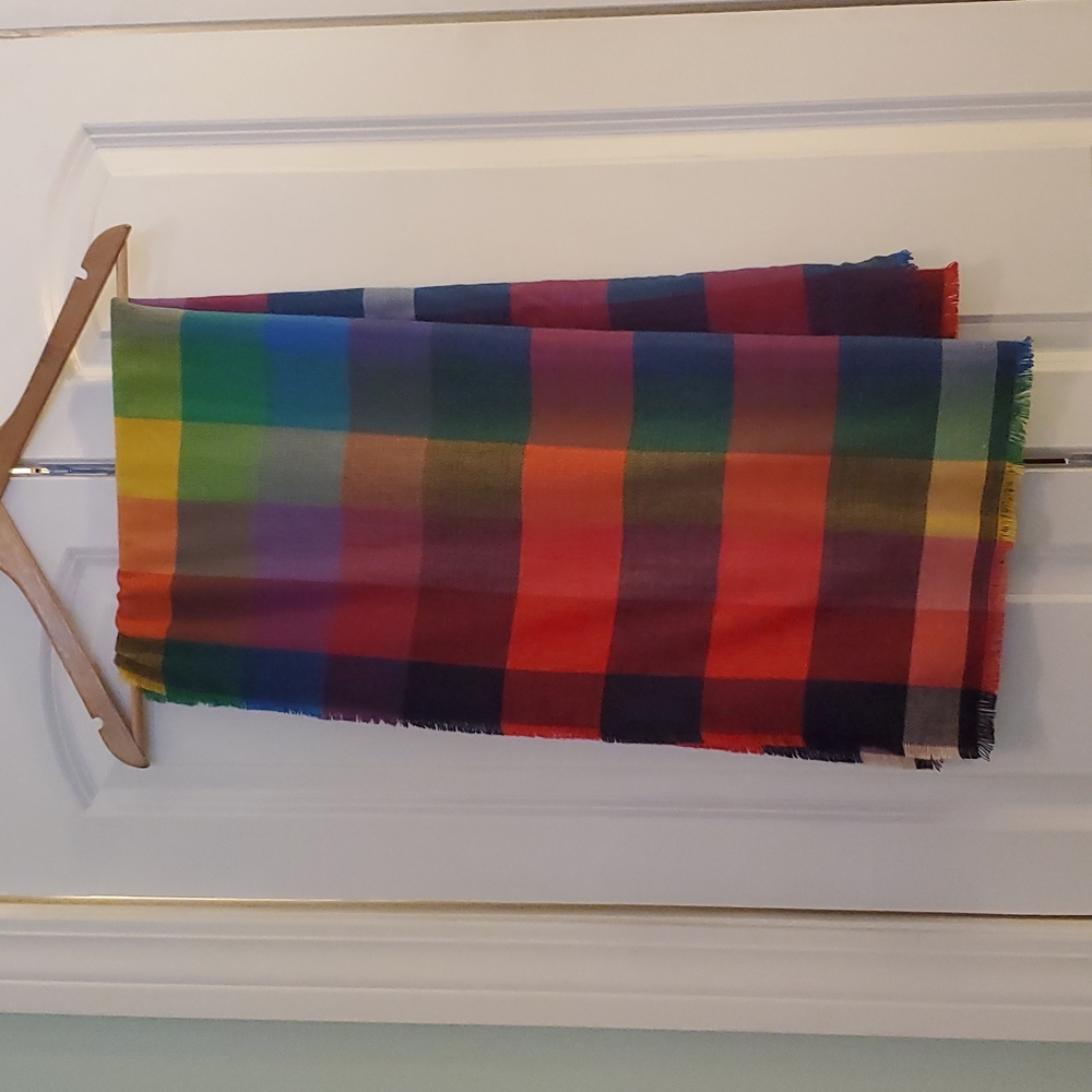 Gap rainbow plaid blanket scarf